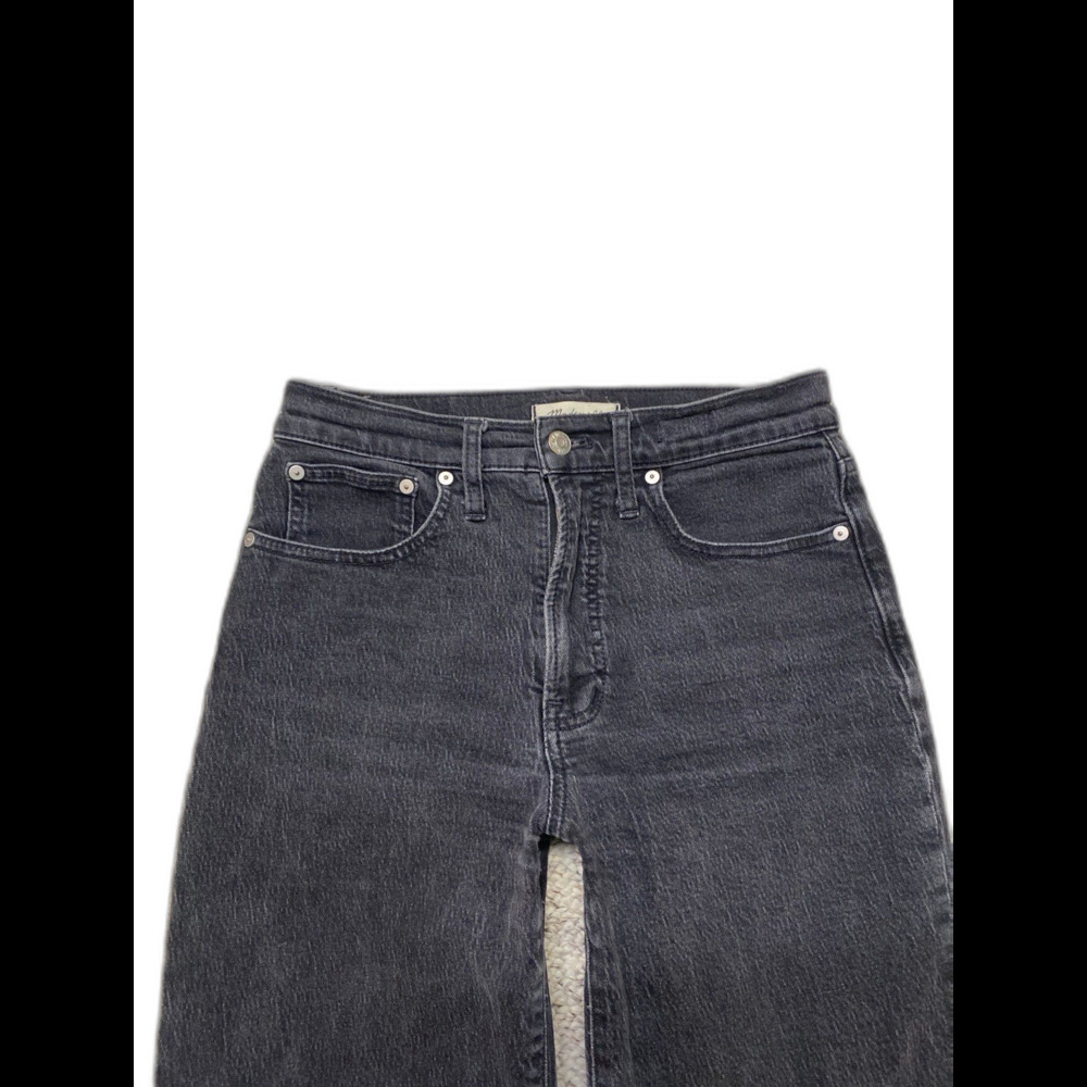 Madewell The Perfect Vintage Wide Leg Crop Jeans 27 Petite Washed Black High R - Picture 3 of 9